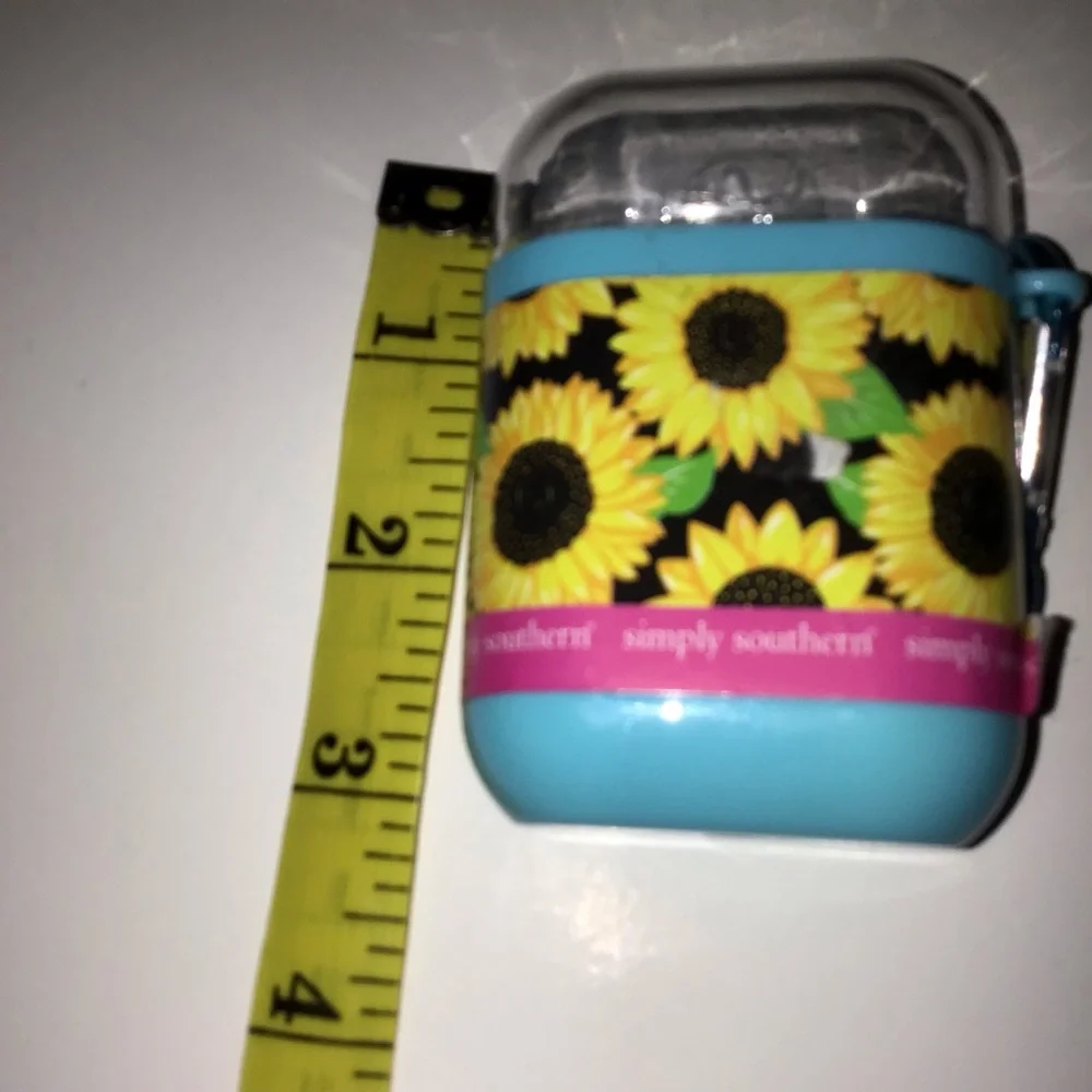 Simply Southern Travel Case for Reusable Straw Blue Clear Yellow Sunflowers